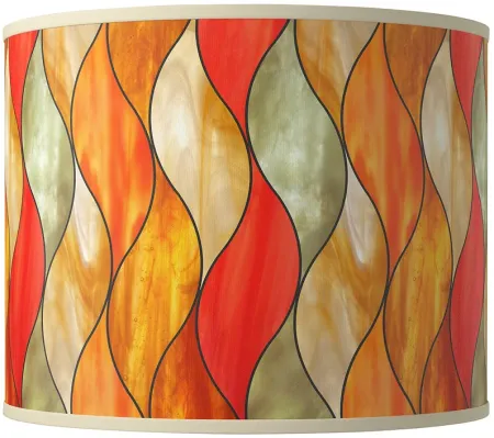 Flame Mosaic Giclee Round Drum Lamp Shade 14x14x11 (Spider)