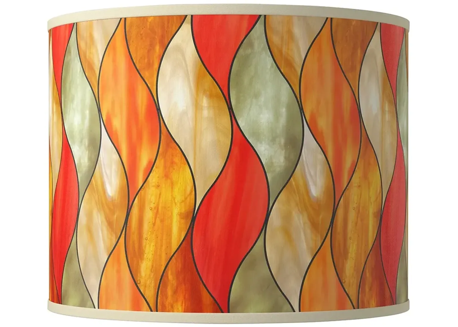 Flame Mosaic Giclee Round Drum Lamp Shade 14x14x11 (Spider)