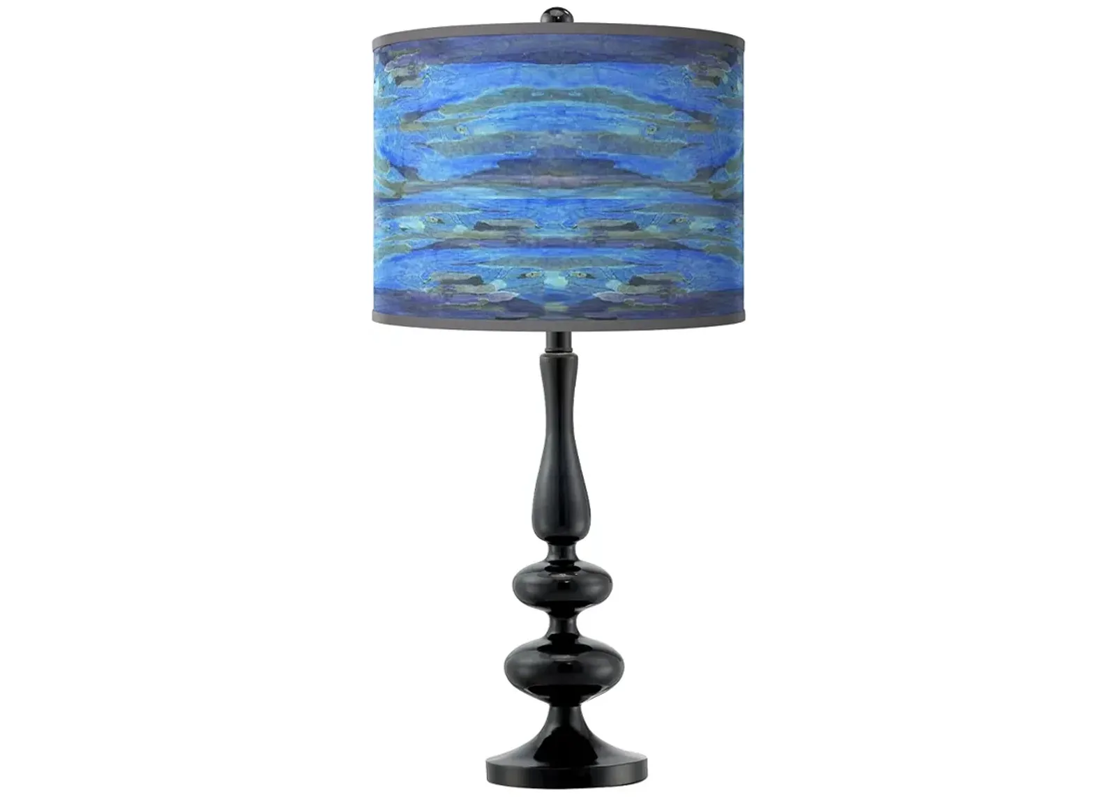 Giclee Glow Paley 29" Oceanside Blue Shade Black Table Lamp