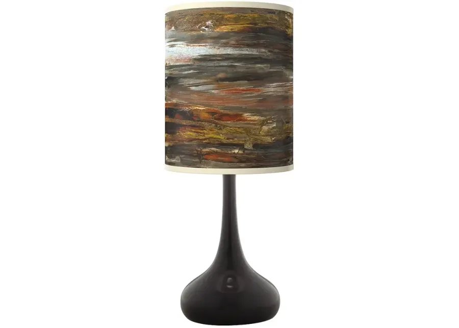 Embracing Change Giclee Black Droplet Table Lamp