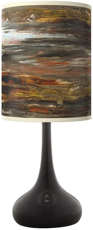 Embracing Change Giclee Black Droplet Table Lamp