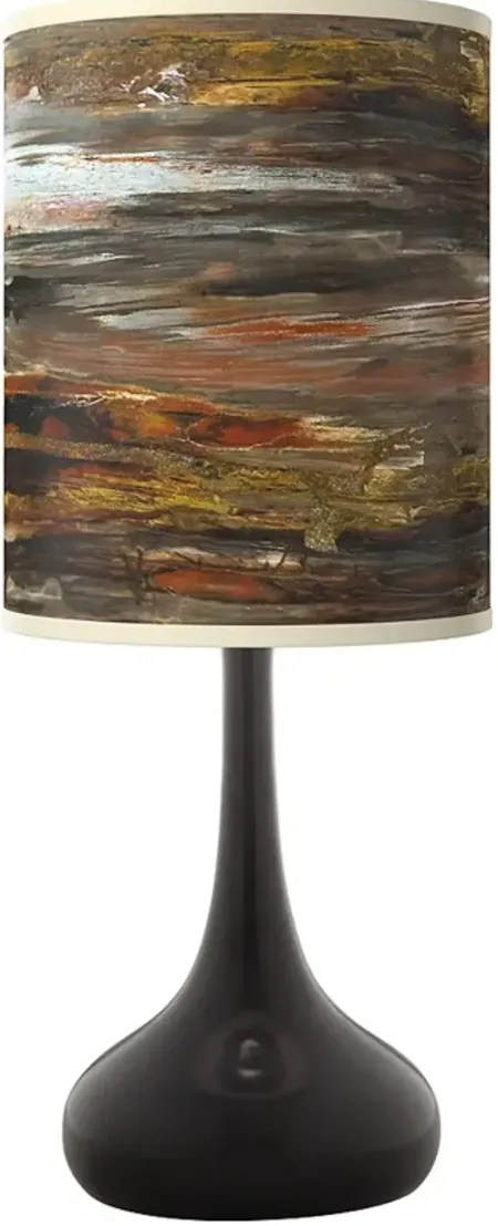 Embracing Change Giclee Black Droplet Table Lamp