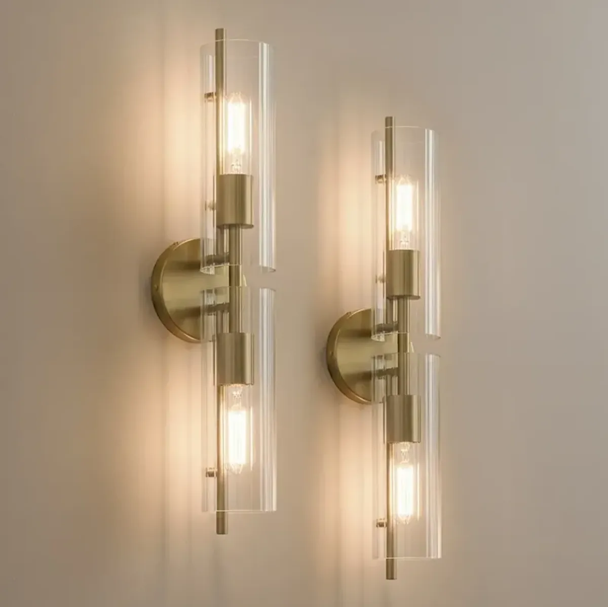 Possini Euro Taurus 22"W Brushed Champagne 2-Light Bath Light Set of 2