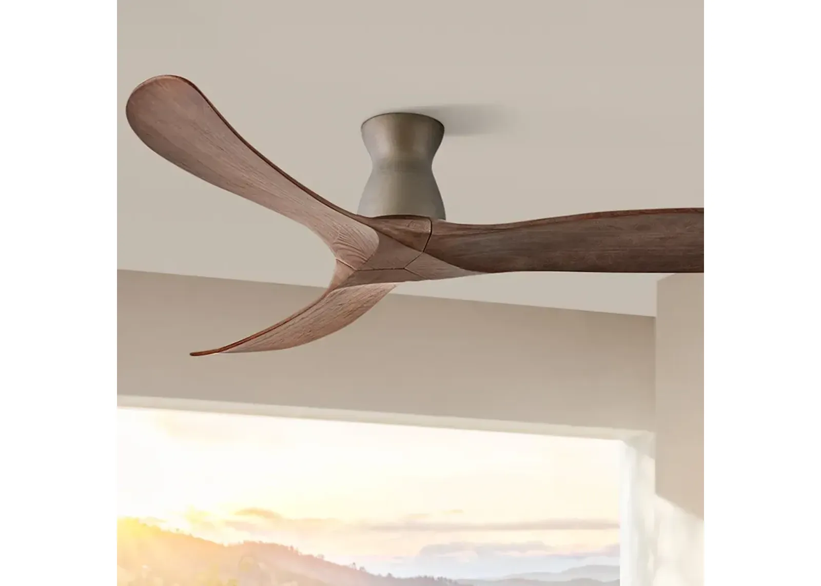 60" Hinkley Swell Matte Bronze Damp Rated Smart Hugger Ceiling Fan