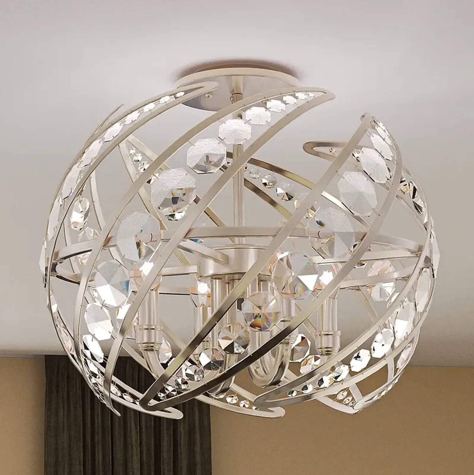 Quoizel Crescent 18"W Polished Nickel 4-Light Ceiling Light