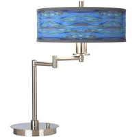 Giclee Gallery 20 1/2" Oceanside Blue Swing Arm LED Desk Lamp