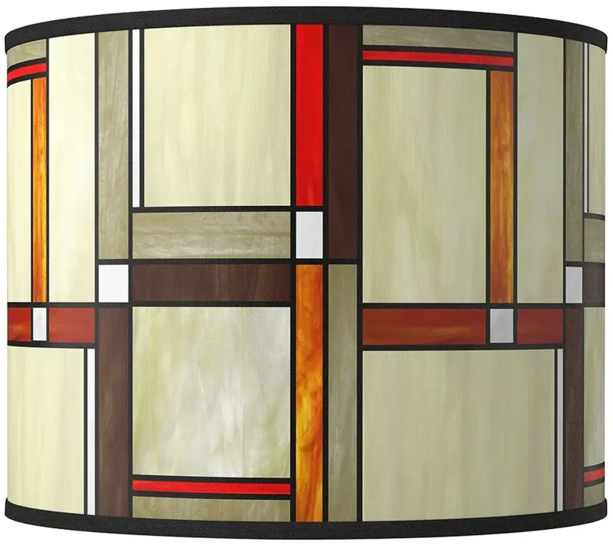 Modern Squares Giclee Round Drum Lamp Shade 14x14x11 (Spider)