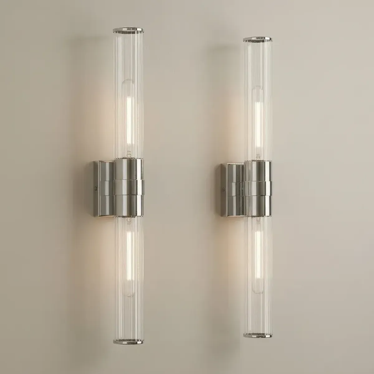 Possini Euro Isabella 24 1/4"W Polished Nickel Bath Light Set of 2