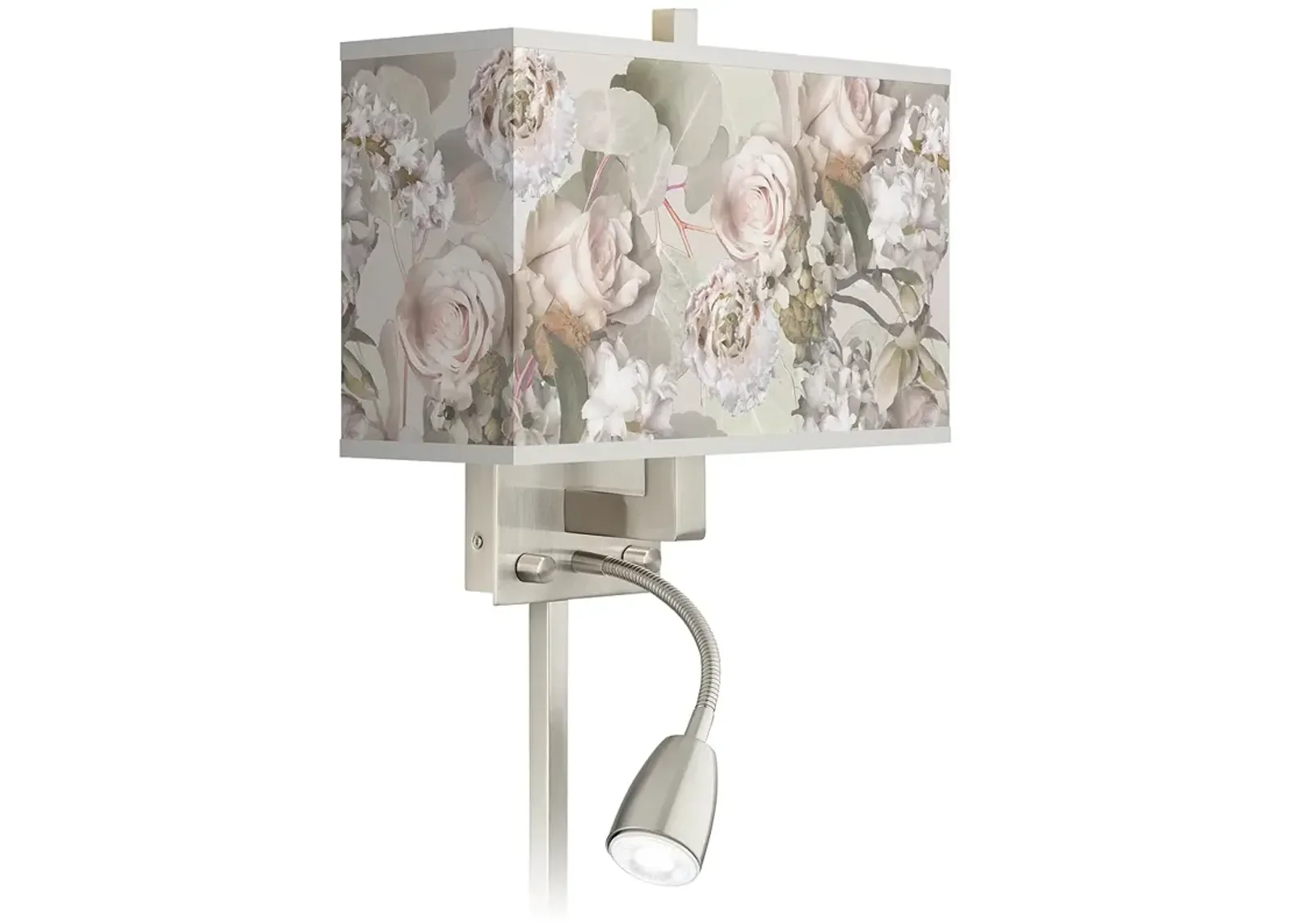 Giclee Glow 13 1/2" Rosy Blossoms LED Reading Light Plug-In Sconce