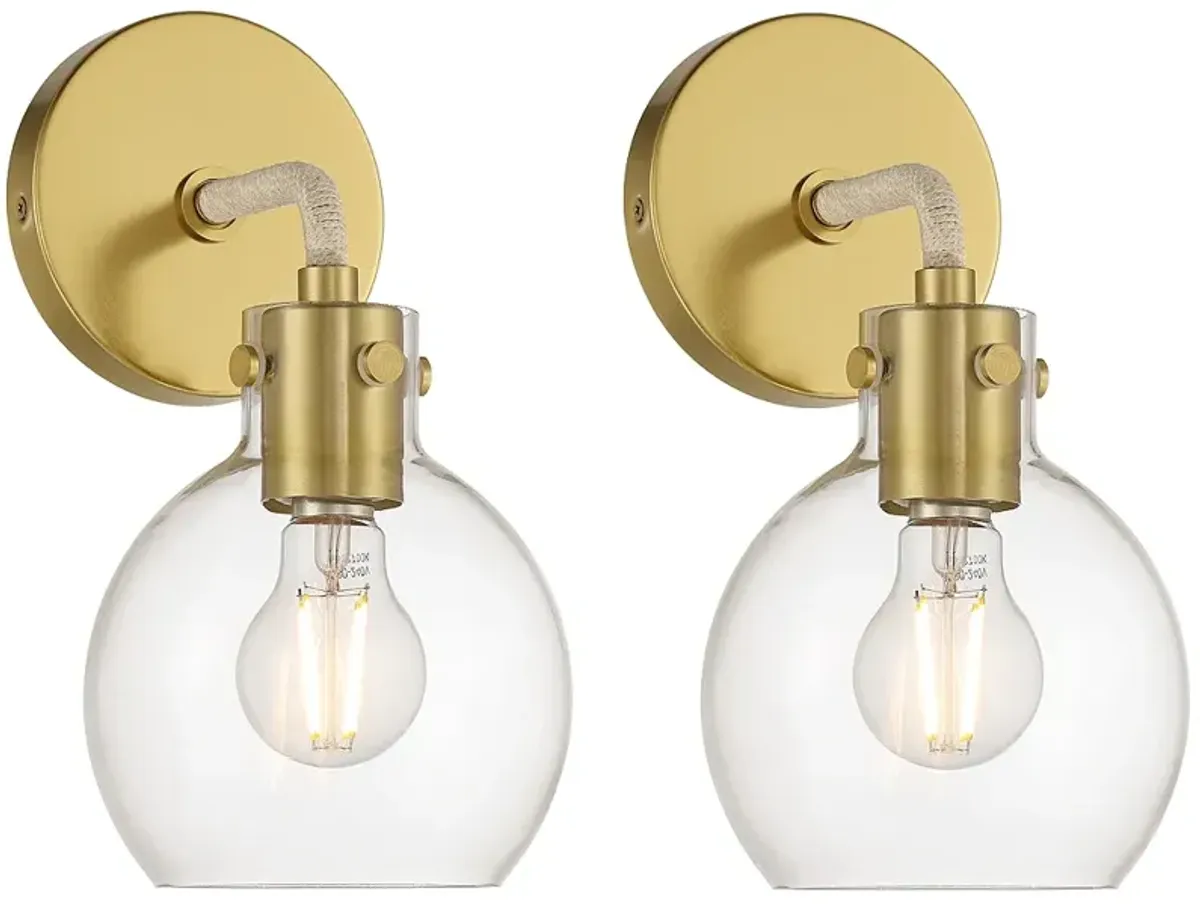 Possini Euro Wicander 11 1/4" High Antique Brass Wall Sconce Set of 2