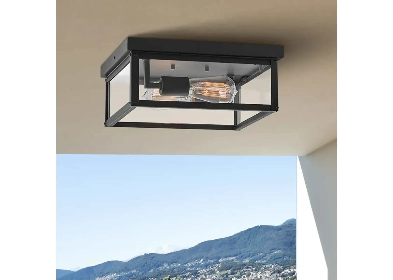 Hinkley Beckham 12" Wide Black Outdoor Ceiling Light