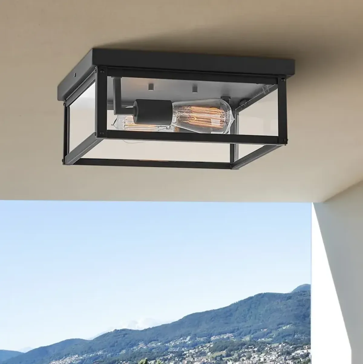 Hinkley Beckham 12" Wide Black Outdoor Ceiling Light