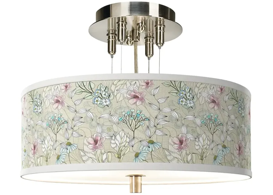 Botanical Giclee 14" Wide Ceiling Light