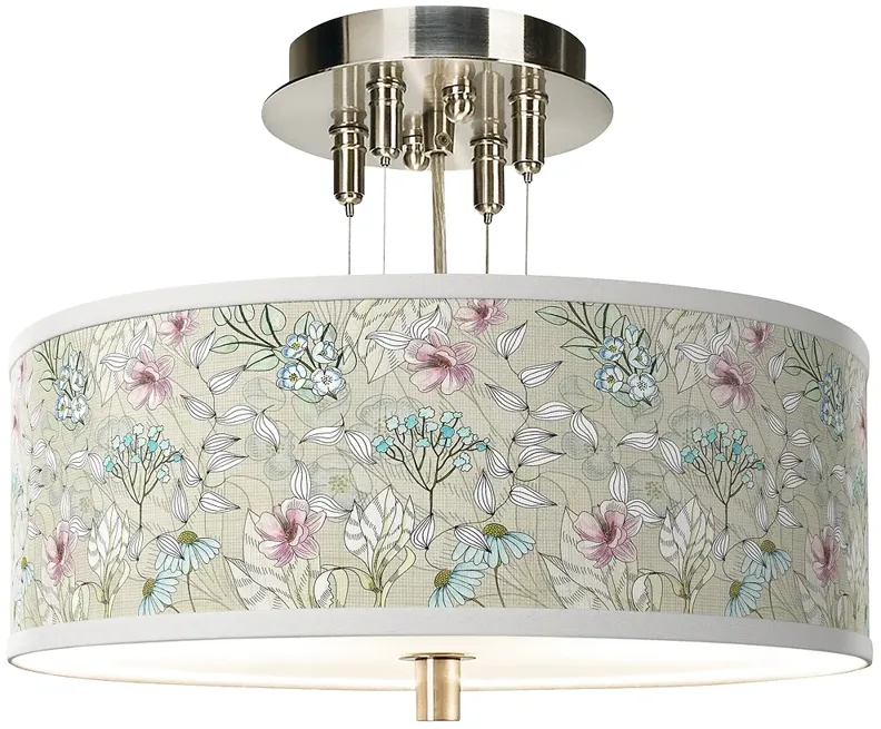 Botanical Giclee 14" Wide Ceiling Light