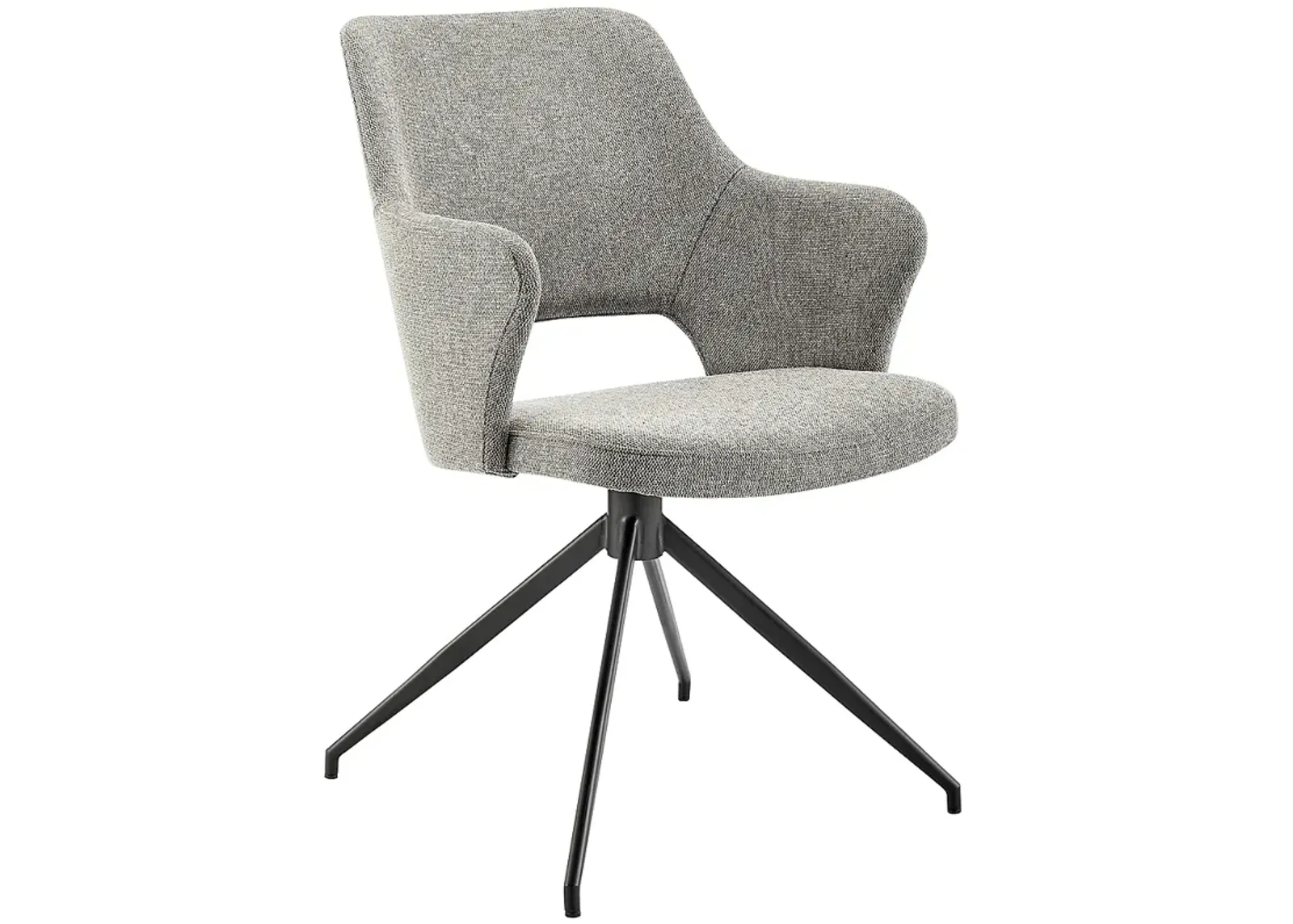 Darcie Light Gray Fabric Swivel Armchair