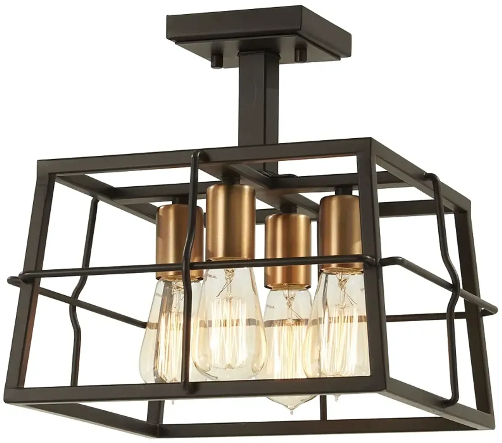 Minka-Lavery Keeley Calle 4-Light Bronze and Brass Semi Flush