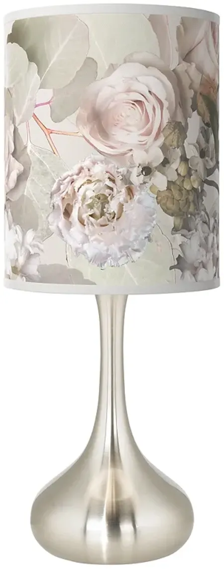 Giclee Glow Rosy Blossoms Giclee 23 1/2" High Droplet Table Lamp