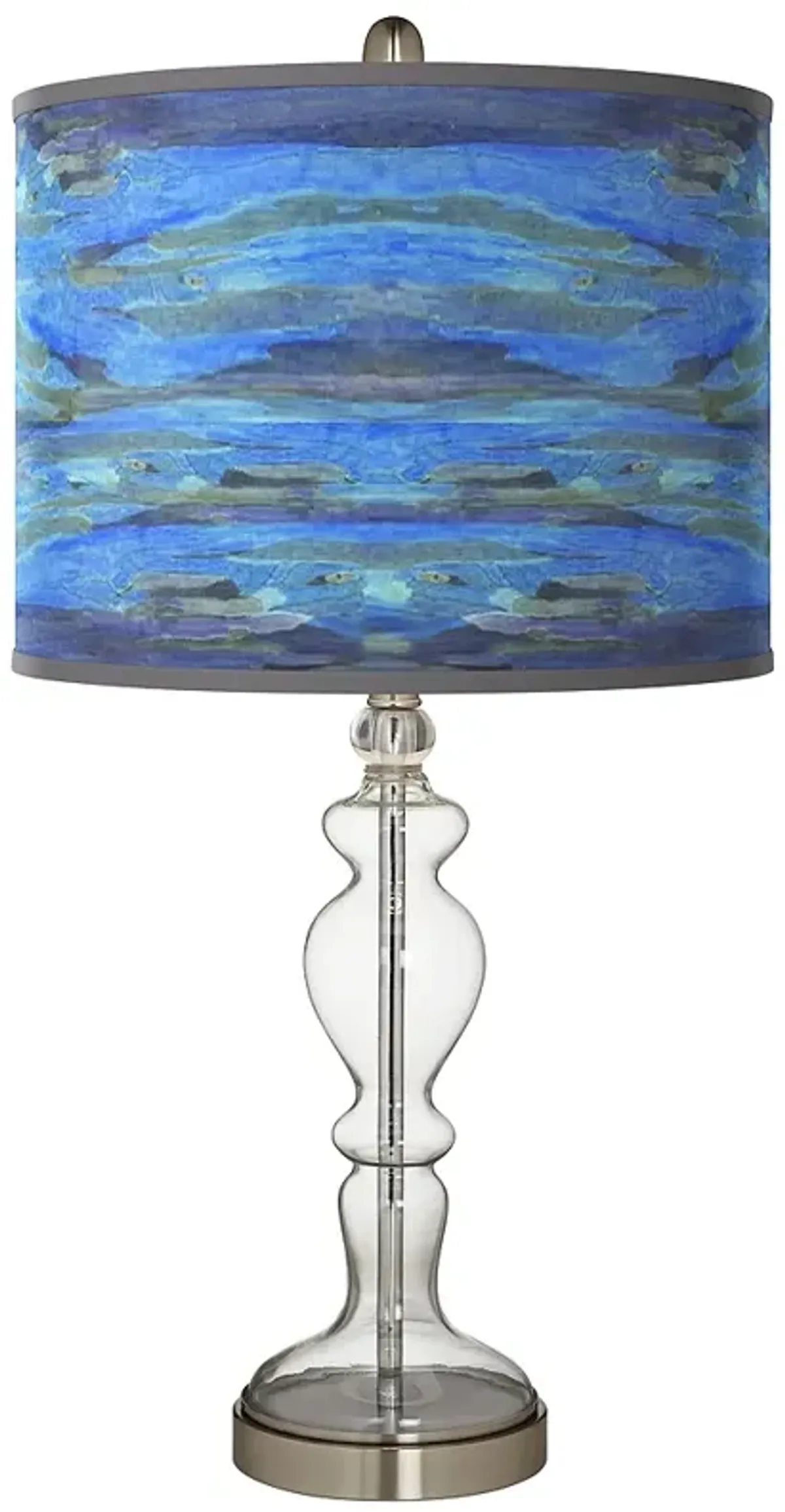 Oceanside Giclee Apothecary Clear Glass Table Lamp