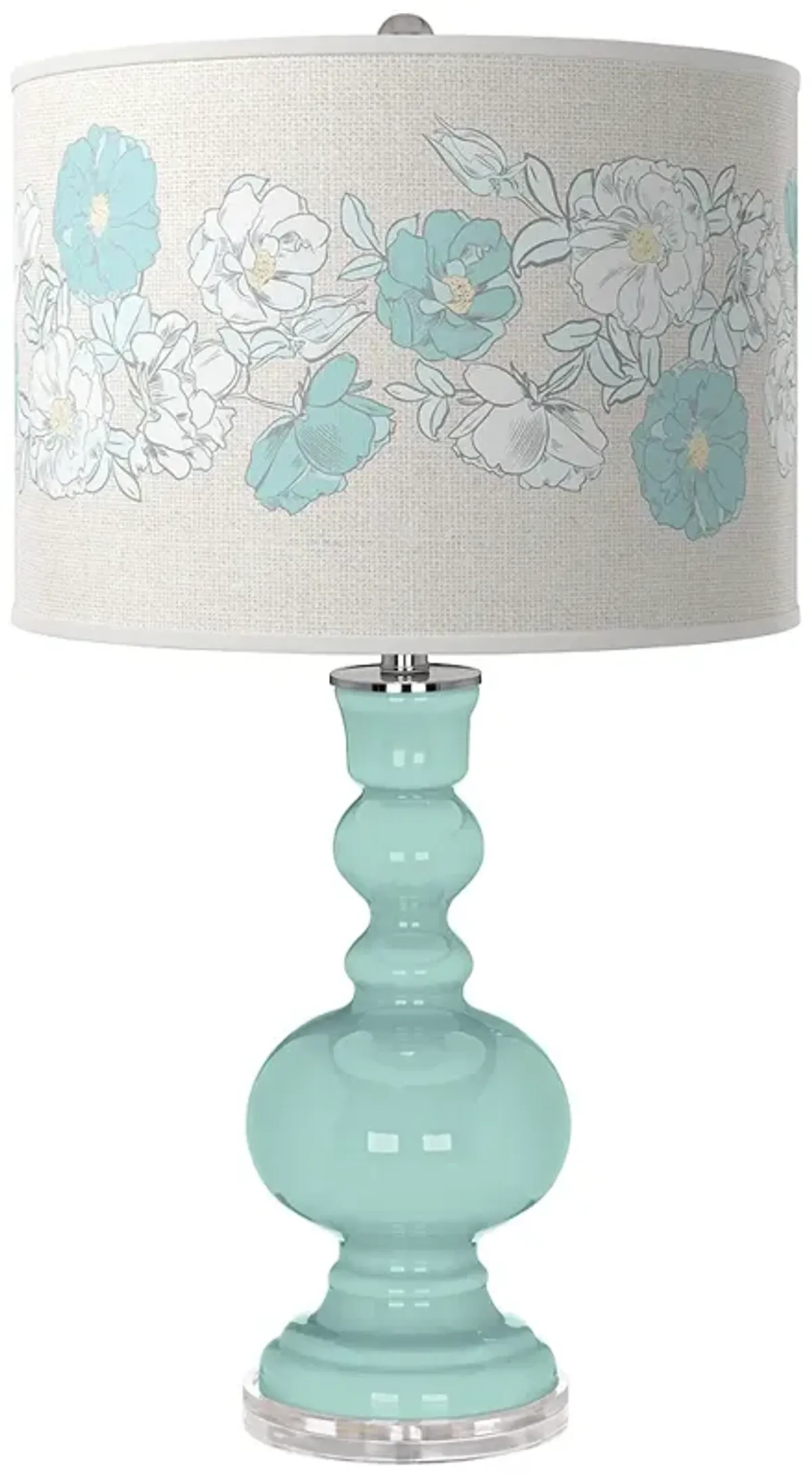 Color Plus Apothecary 30" Rose Bouquet Cay Blue Table Lamp