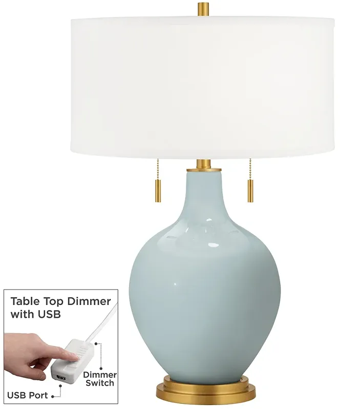 Rain Toby Brass Accents Table Lamp with Dimmer