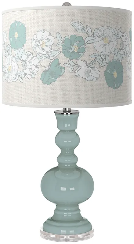 Color Plus Apothecary 30" Rose Bouquet Aqua-Sphere Color Table Lamp