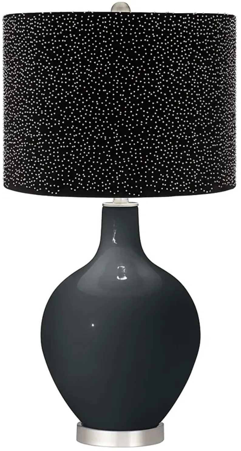 Black of Night Ovo Table Lamp w/ Black Scatter Gold Shade