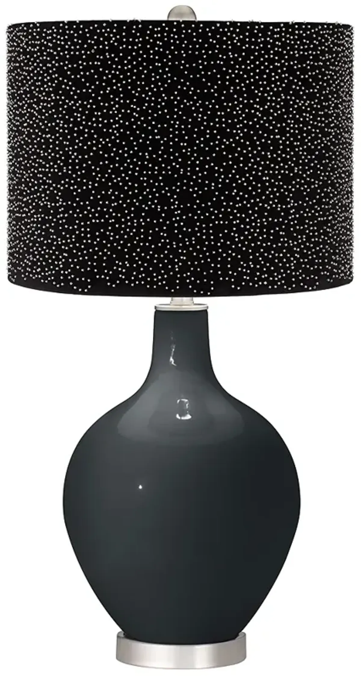 Black of Night Ovo Table Lamp w/ Black Scatter Gold Shade