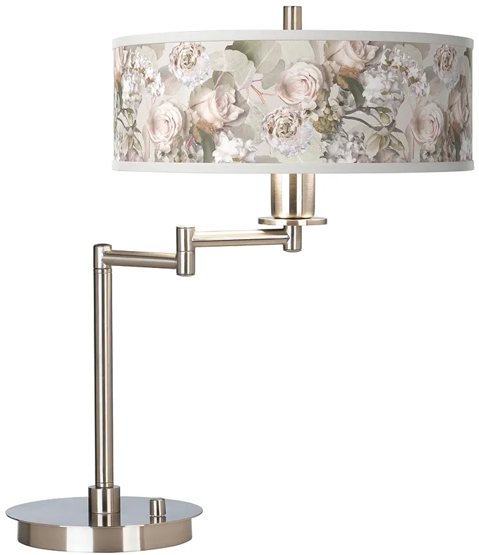 Giclee Gallery 20 1/2" Rosy Blossoms Giclee LED Swing Arm Desk Lamp