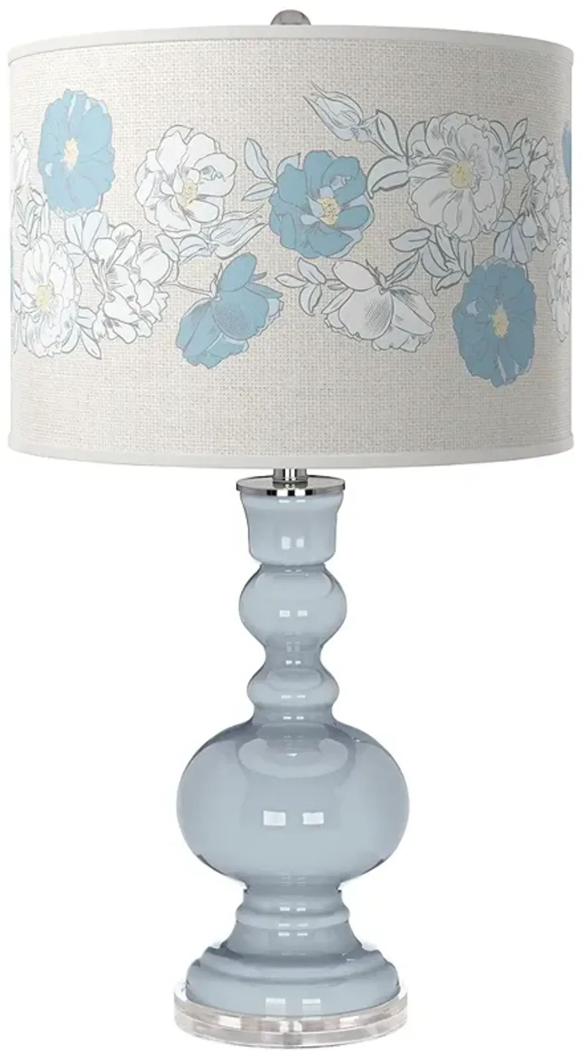 Color Plus Apothecary 30" Rose Bouquet Take Five Blue Table Lamp