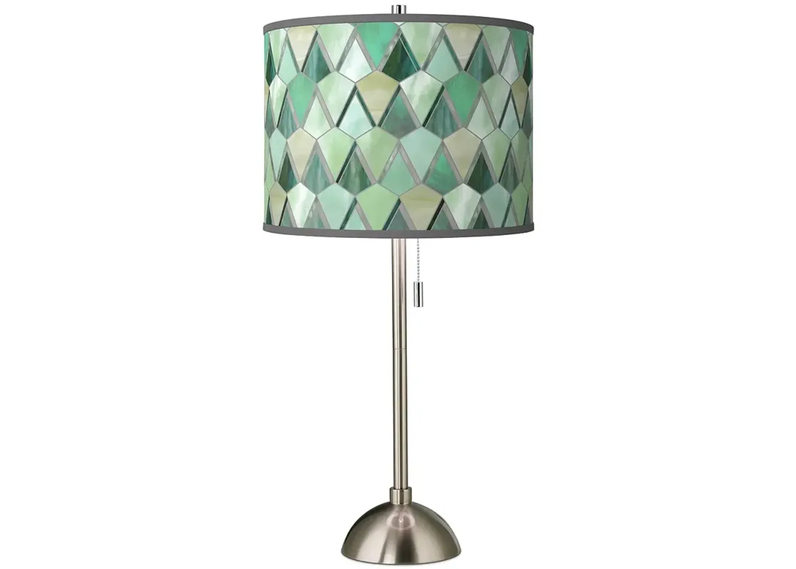 Giclee Glow 28" Misty Morning Giclee Shade Brushed Nickel Table Lamp