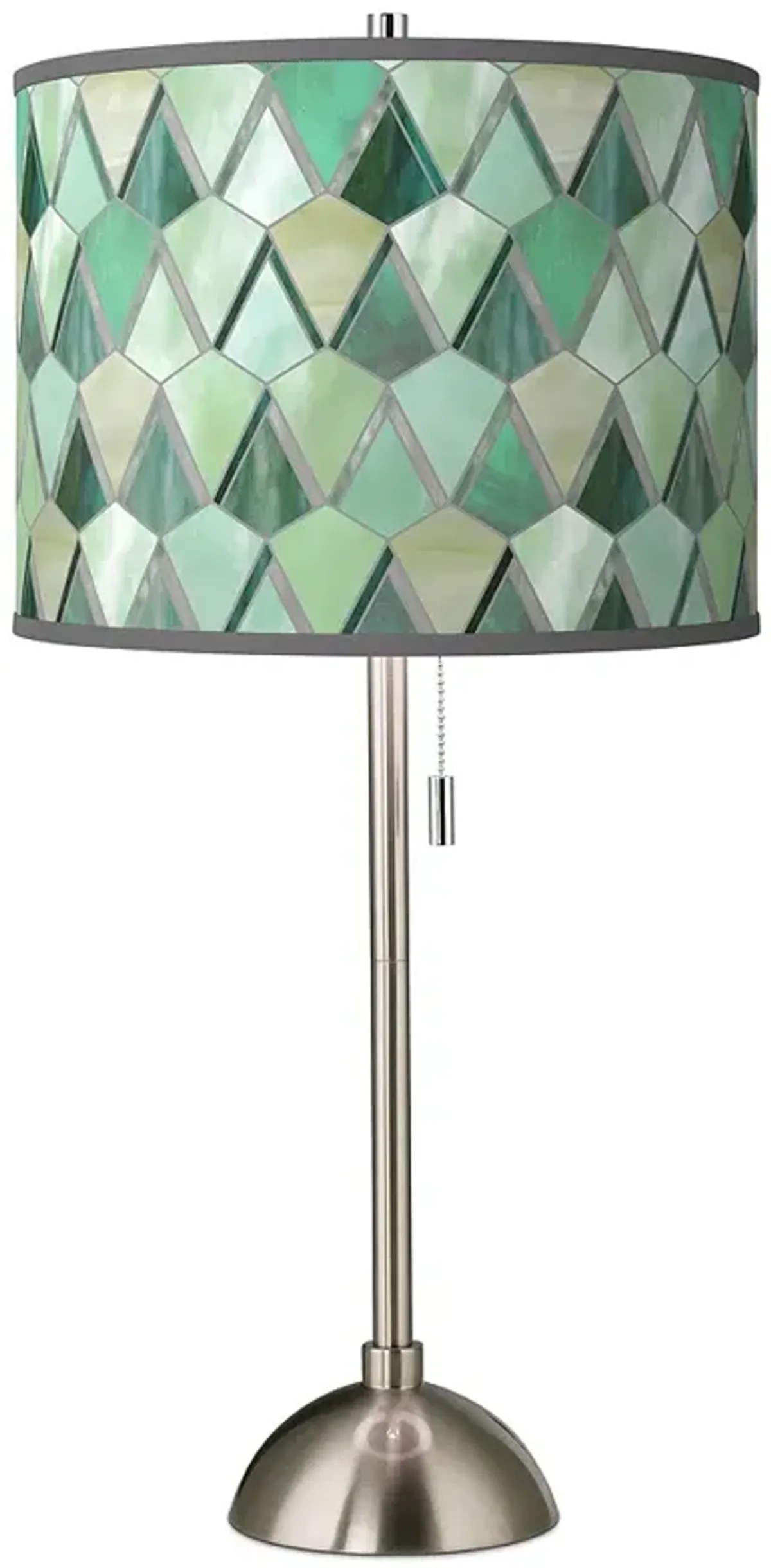 Giclee Glow 28" Misty Morning Giclee Shade Brushed Nickel Table Lamp