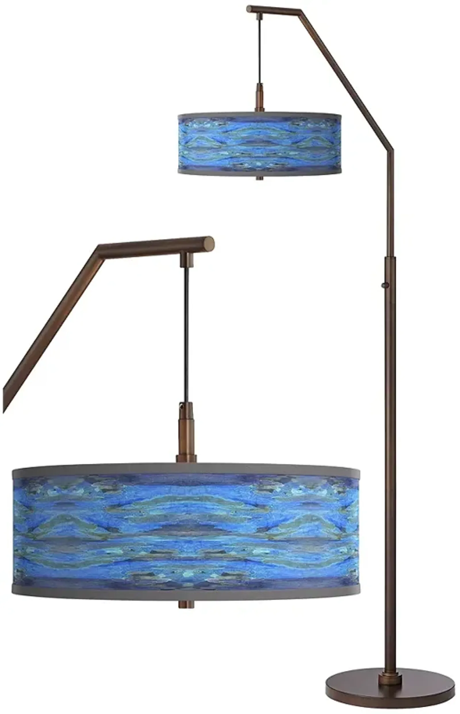 Giclee Glow Arc 71 1/2" Oceanside Shade Bronze Downbridge Floor Lamp