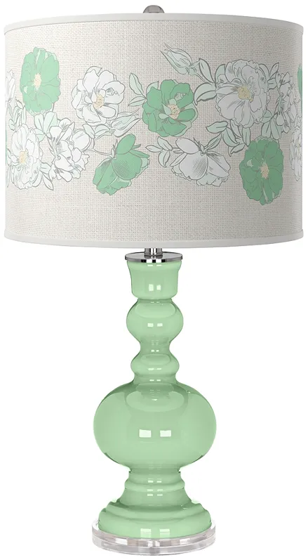 Color Plus Apothecary 30" Rose Bouquet Flower Stem Green Table Lamp