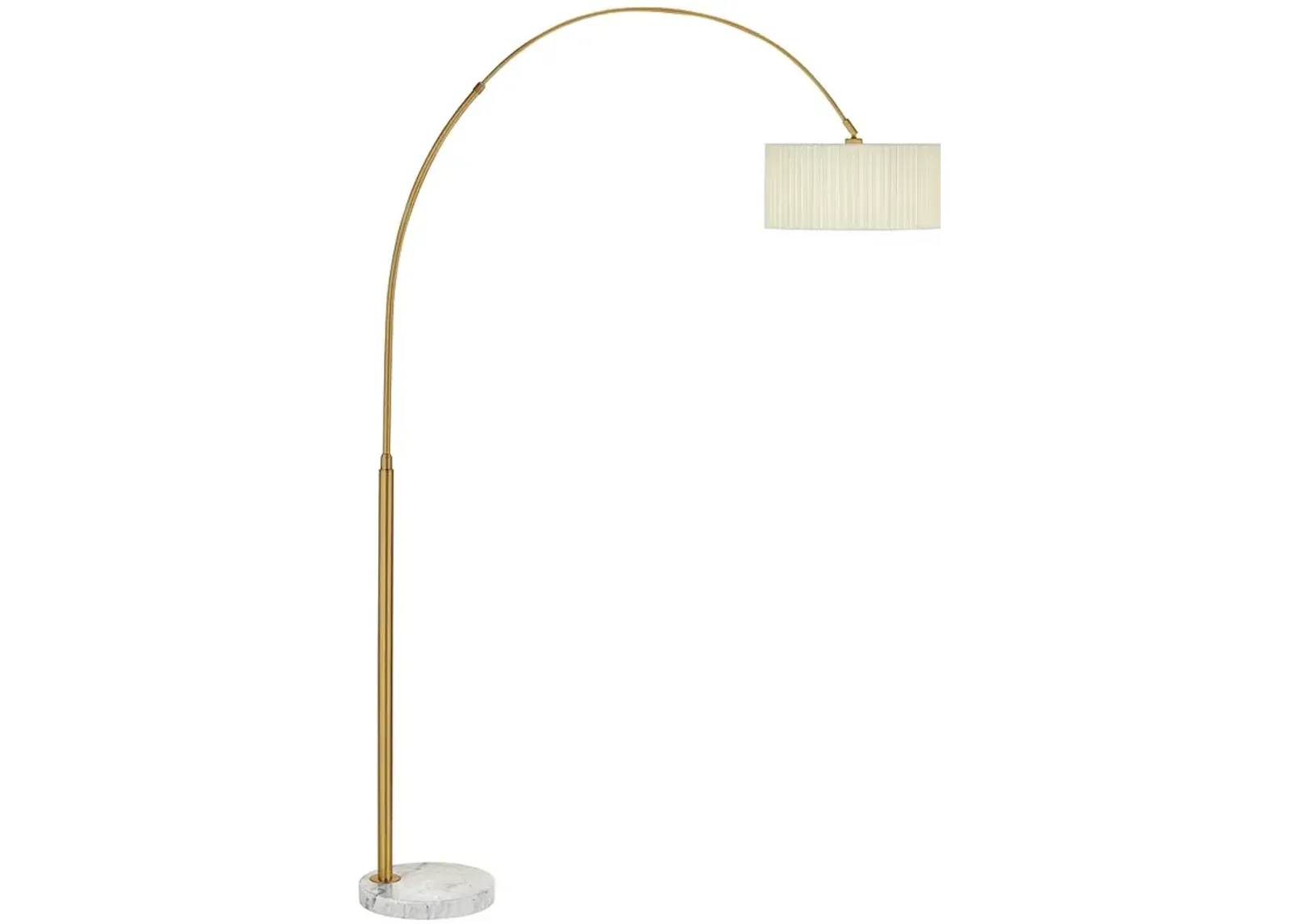 Possini Euro 92" High Linen and Brass Modern Arc Floor Lamp