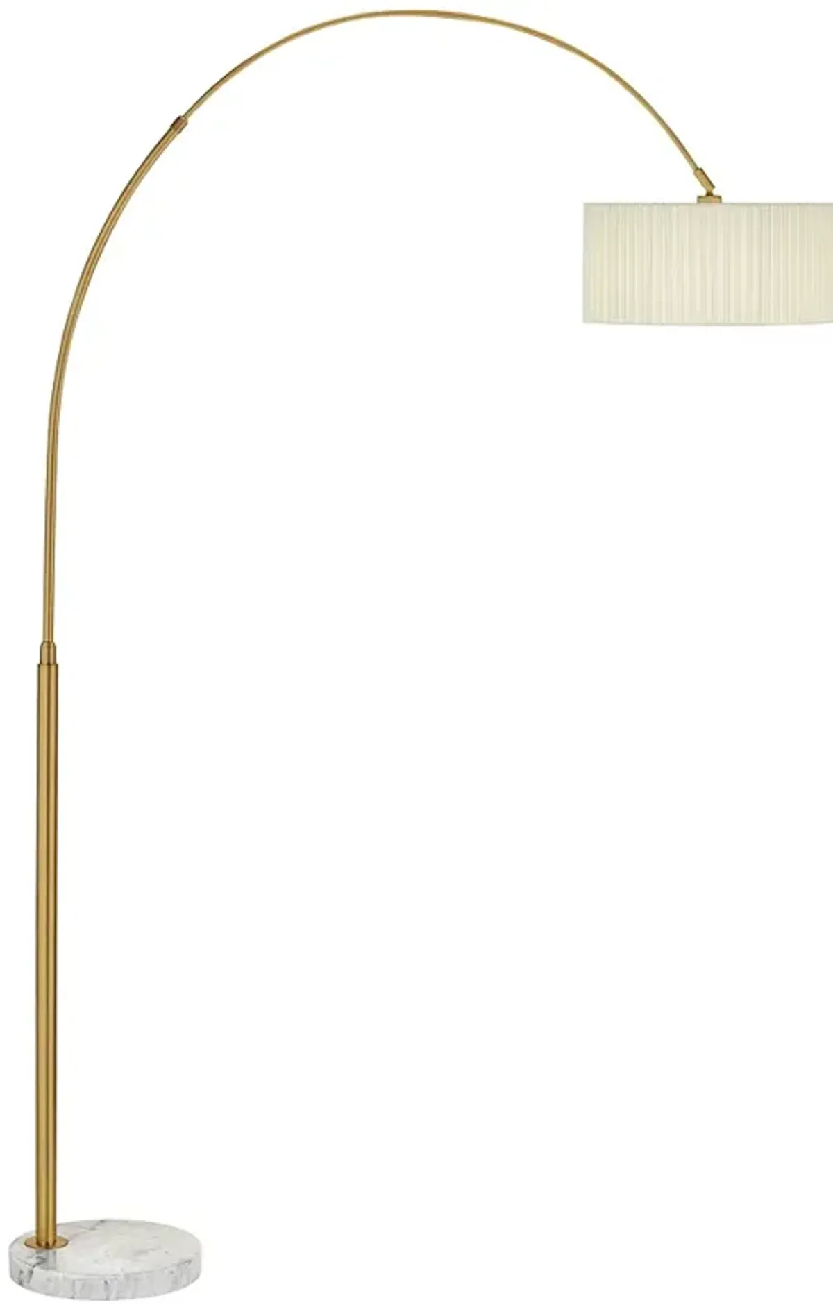 Possini Euro 92" High Linen and Brass Modern Arc Floor Lamp