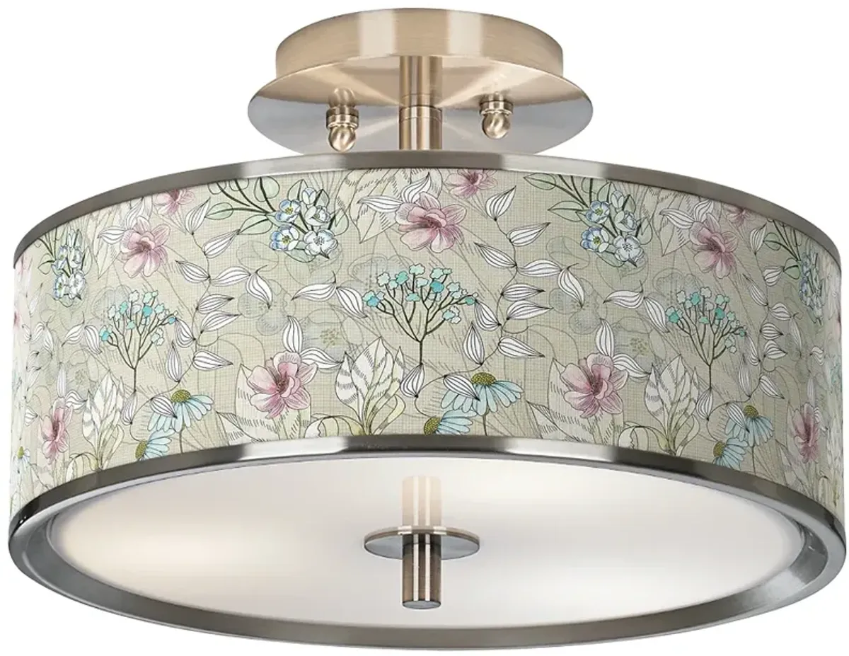 Botanical Giclee Glow 14" Wide Ceiling Light