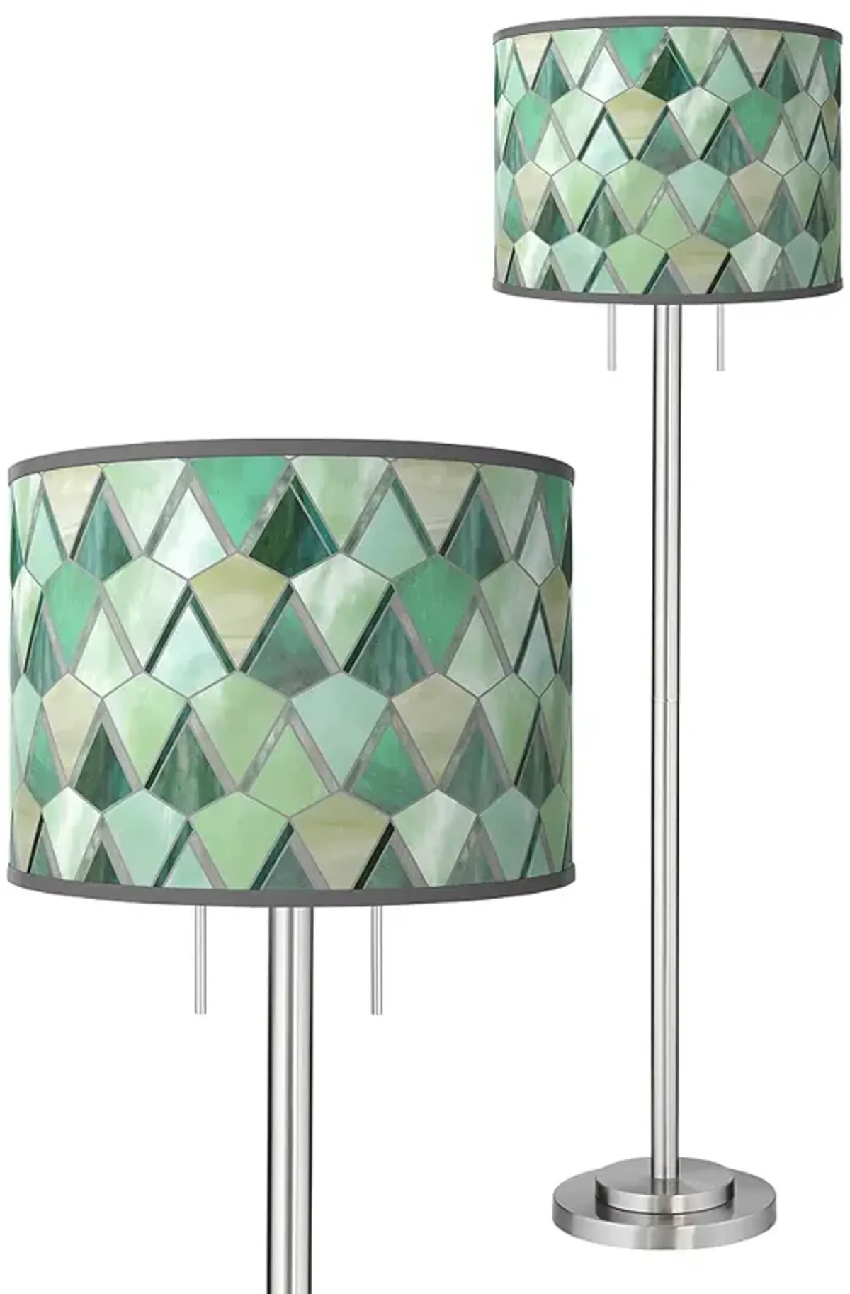 Giclee Glow Garth 63" Misty Morning Shade Brushed Nickel Floor Lamp