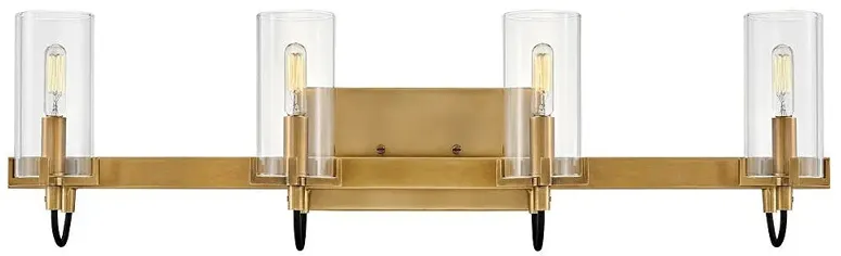 Hinkley - Bath Ryden Four Light Vanity- Heritage Brass