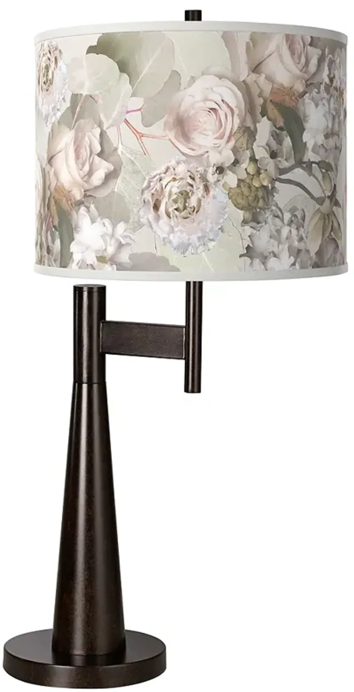 Giclee Glow Novo 30 3/4" Rosy Blossoms Shade and Bronze Table Lamp