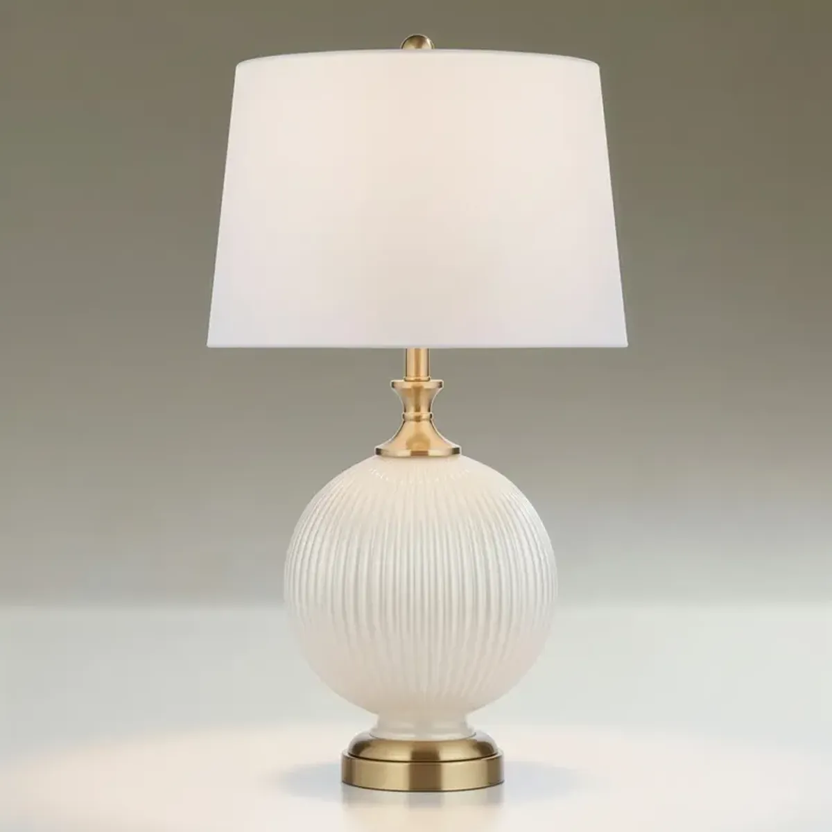 Possini Euro Kelly 27" High White Opal Glass Table Lamp