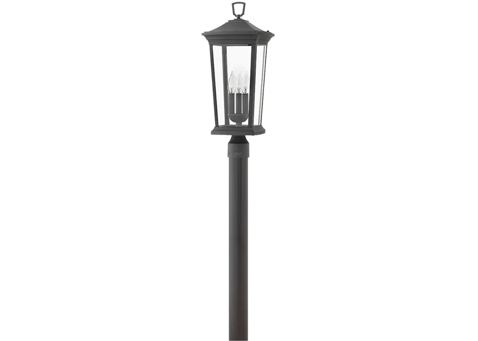 HINKLEY OUTDOOR BROMLEY Large Post Top or Pier Mount Lantern Museum Black