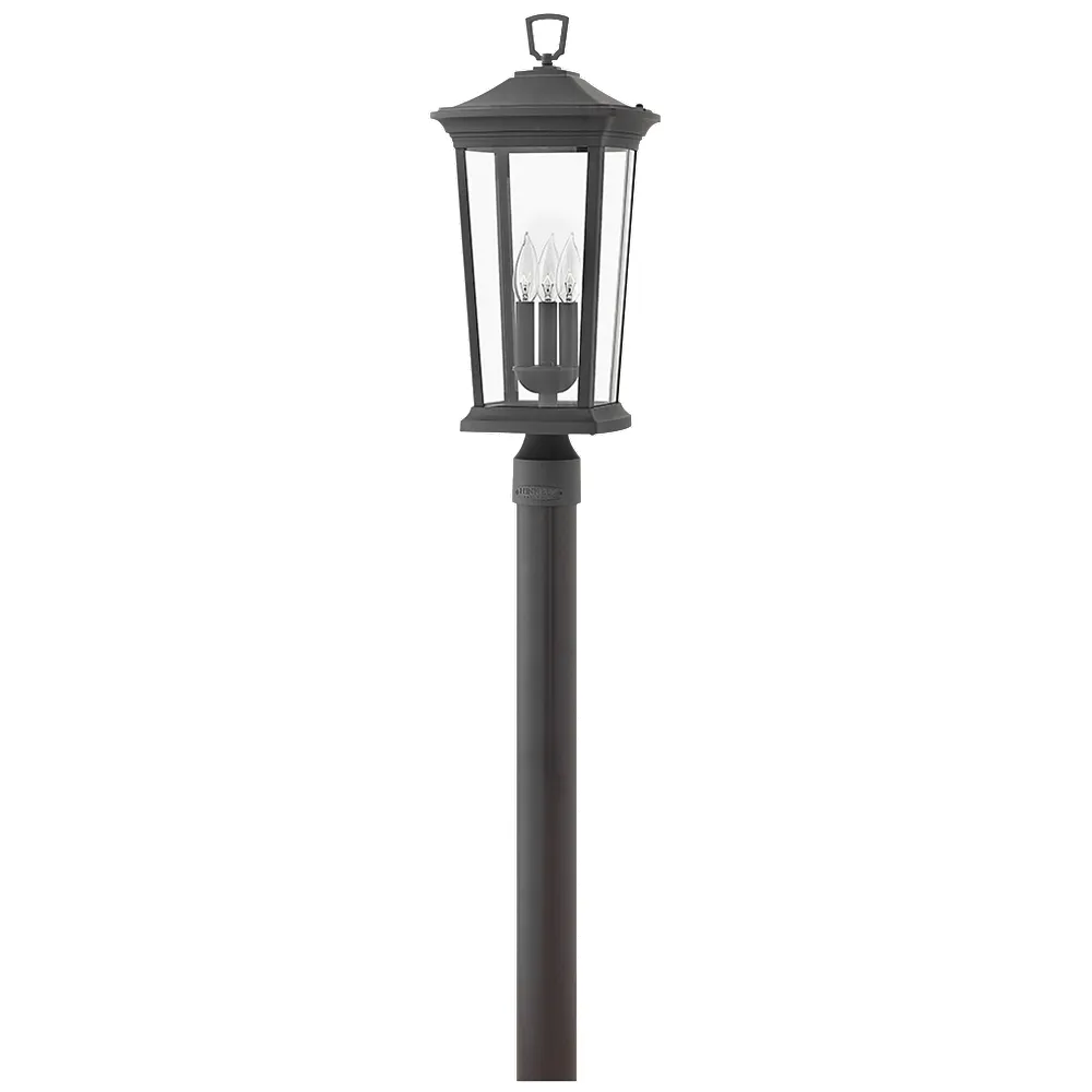 HINKLEY OUTDOOR BROMLEY Large Post Top or Pier Mount Lantern Museum Black