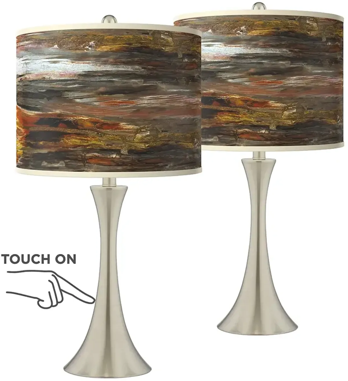 Embracing Change Trish Brushed Nickel Touch Table Lamps Set of 2