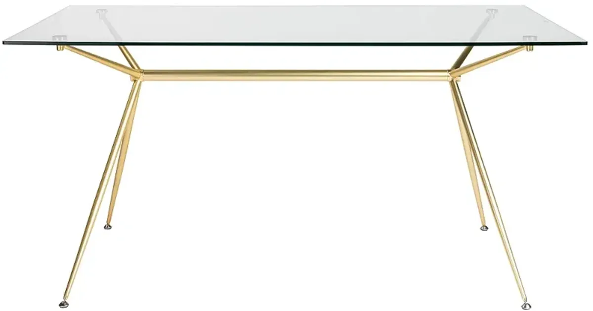 Atos 60" Wide Brushed Gold Rectangular Desk