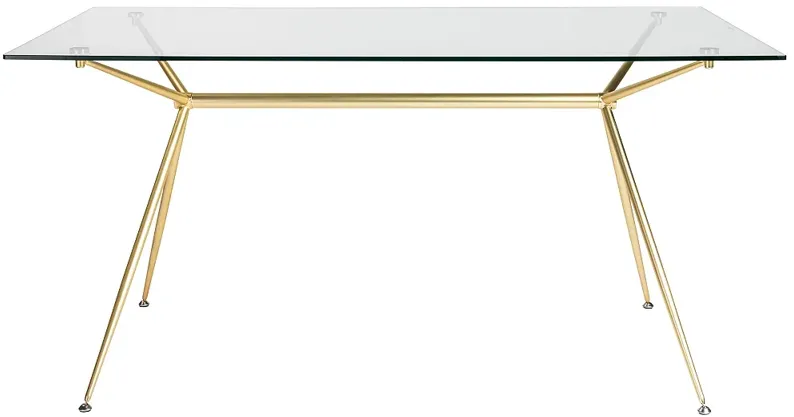 Atos 60" Wide Brushed Gold Rectangular Desk