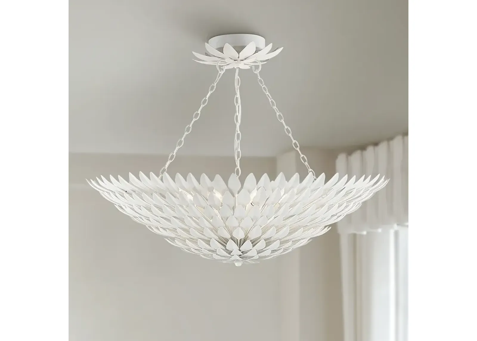 Crystorama Broche 30" Wide Matte White Ceiling Light