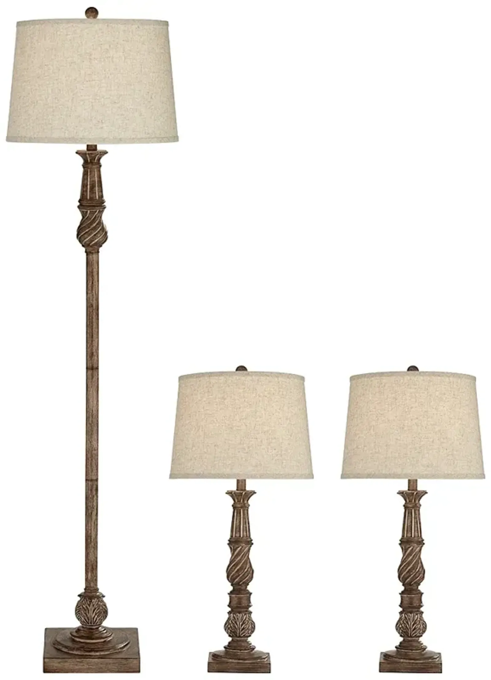 Regency Hill Dunn Faux Wood Finish Table and Floor Lamp Set