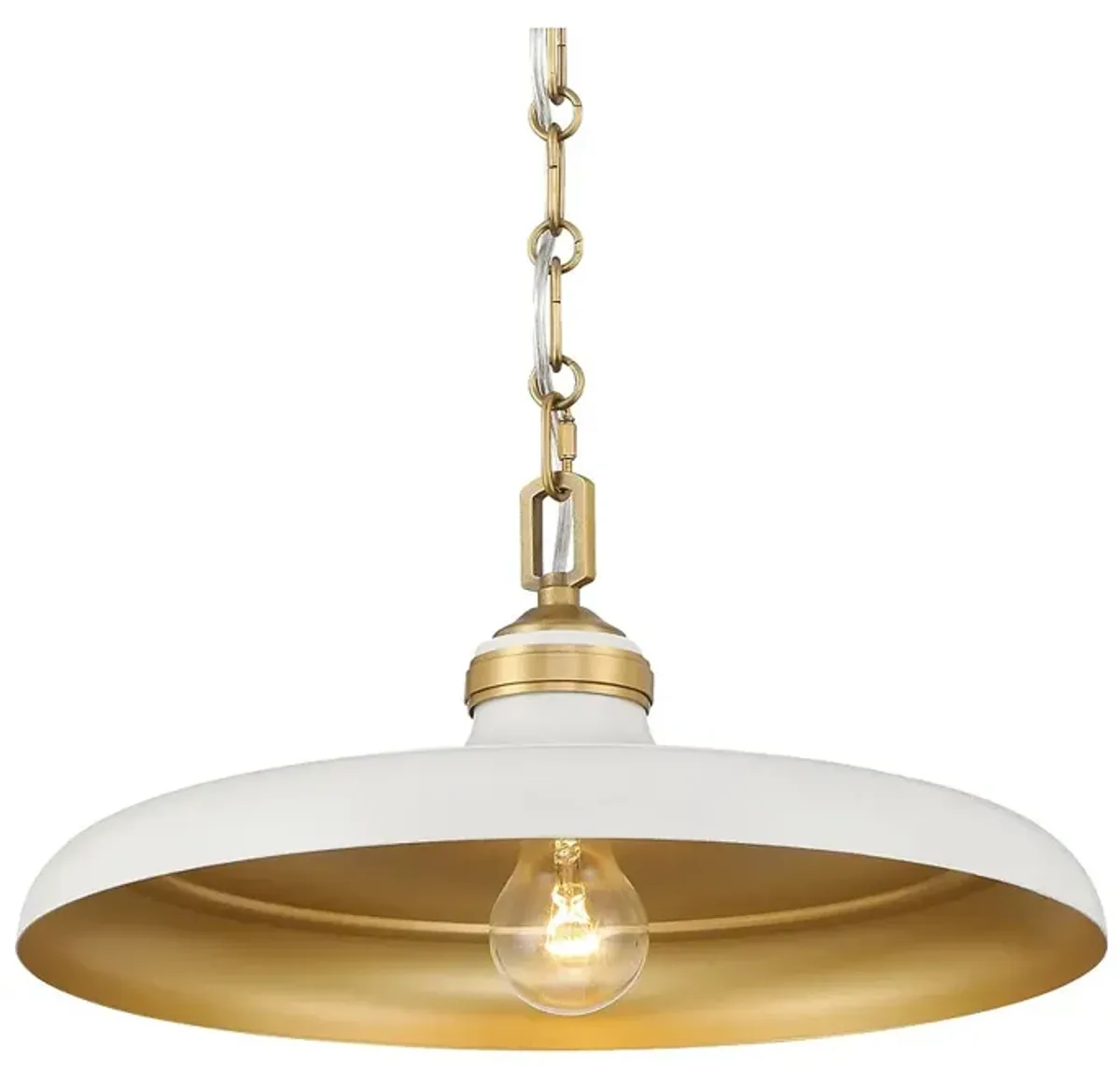 Minka Lavery Crowne 1-Light 16-in Legacy Brass and Cream Pending Lighting