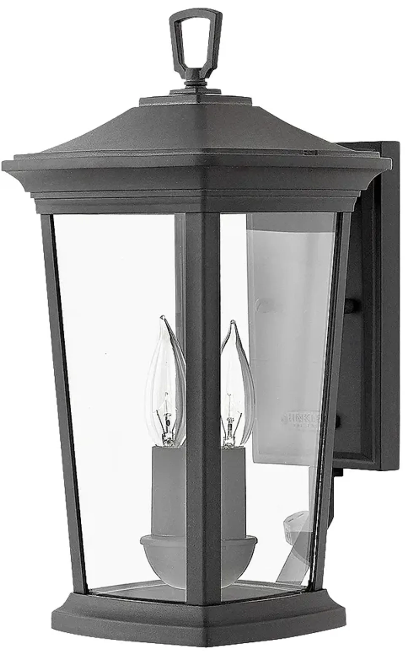 HINKLEY OUTDOOR BROMLEY Small Wall Mount Lantern Museum Black