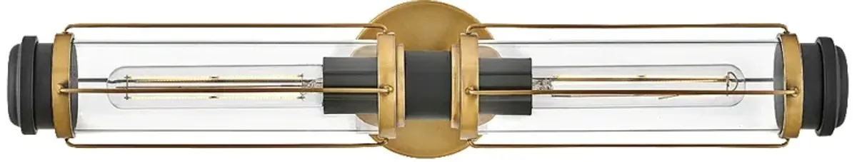 Hinkley Lighting Masthead 24" Heritage Brass Clear Glass Bath Light